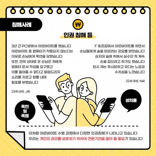 [카드뉴스] 2022년 6월호 '아르바이트 수행 중 발생할 수 있는 인권침해'